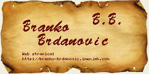 Branko Brdanović vizit kartica